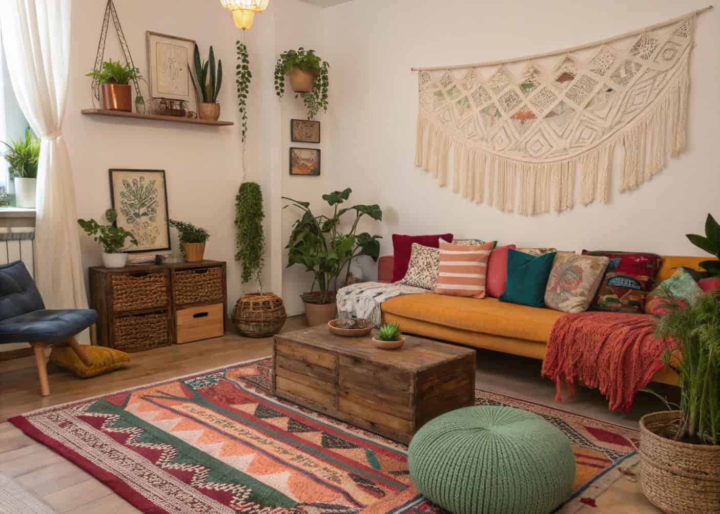 15 Boho Living Room Designs